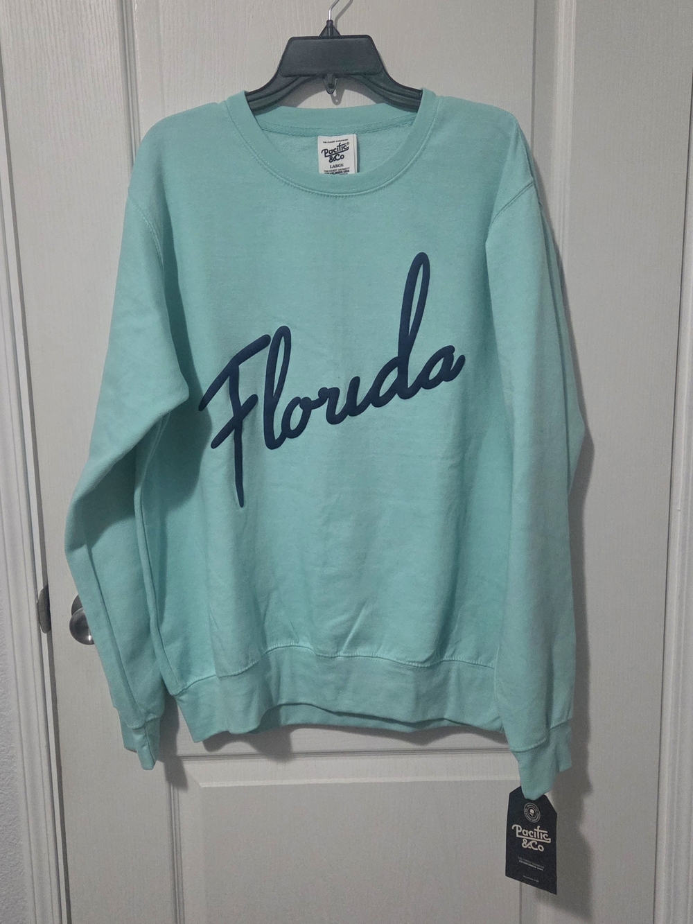 Pacific & Co. Mint Crewneck Sweatshirt with Navy 'Florida' Script